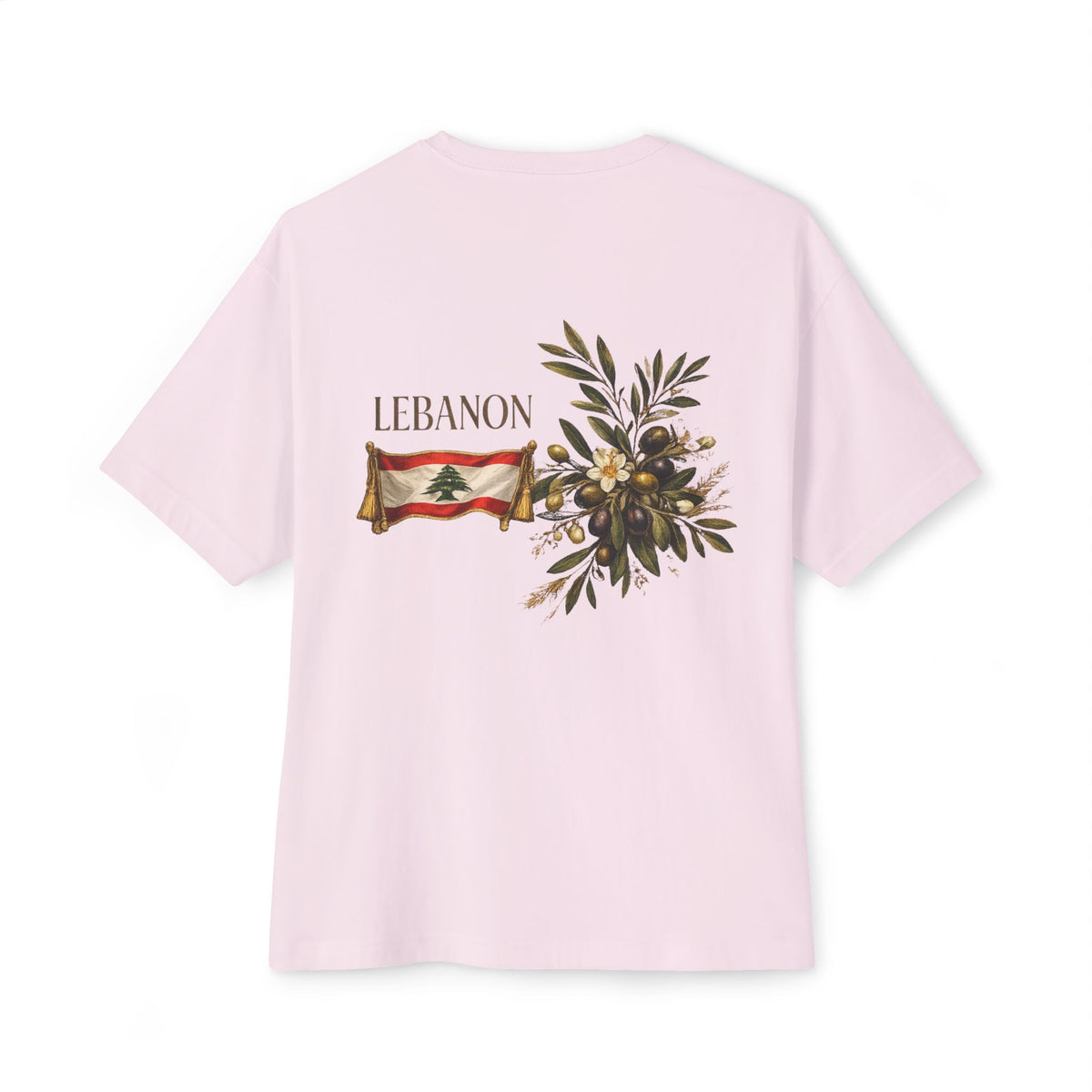 Lebanon Flag & Olive Branch Tee | Oversized