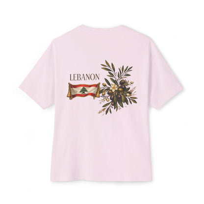 Lebanon Flag & Olive Branch Tee | Oversized