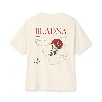 Bladna Olive Branch Map Tee| Oversized