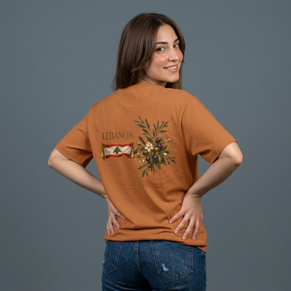 Lebanon Flag & Olive Branch Tee | Oversized