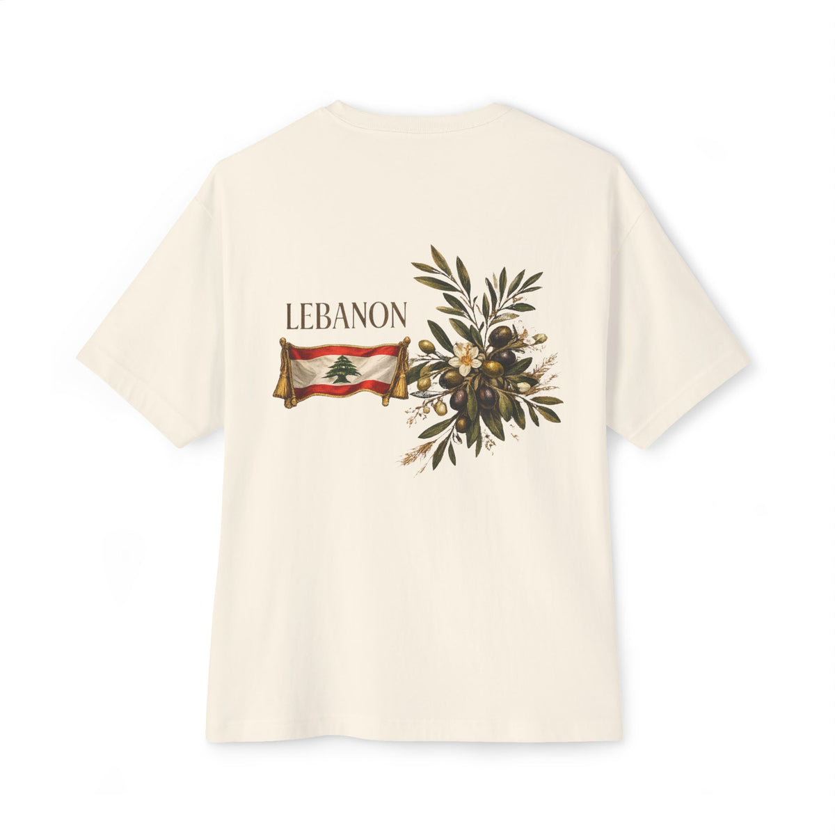 Lebanon Flag & Olive Branch Tee | Oversized