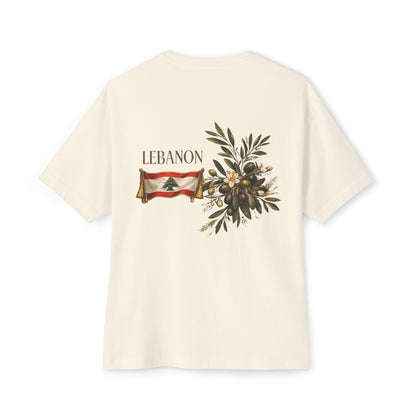 Lebanon Flag & Olive Branch Tee | Oversized