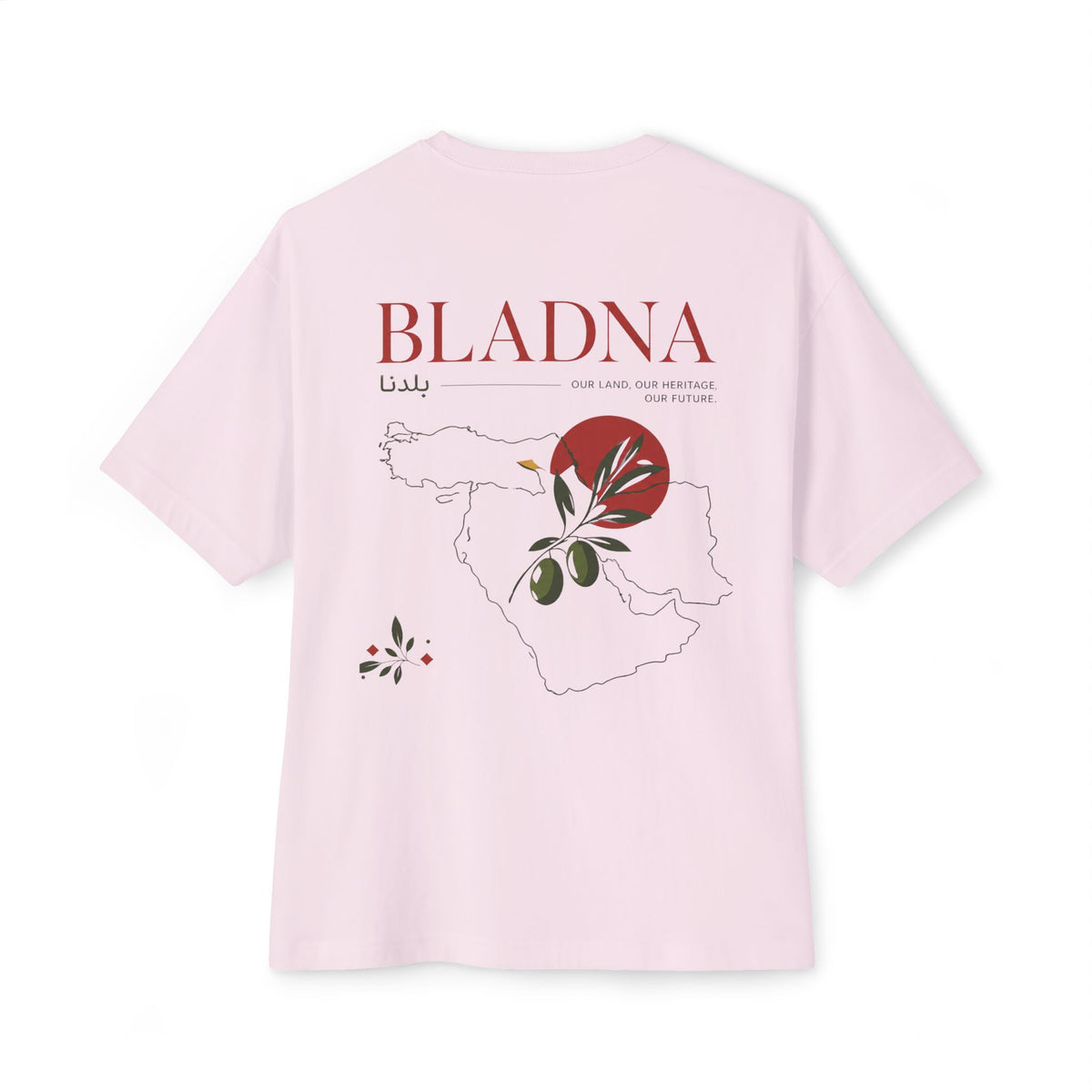 Bladna Olive Branch Map Tee| Oversized