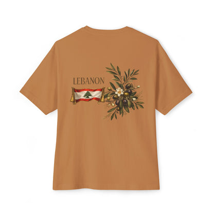 Lebanon Flag & Olive Branch Tee | Oversized