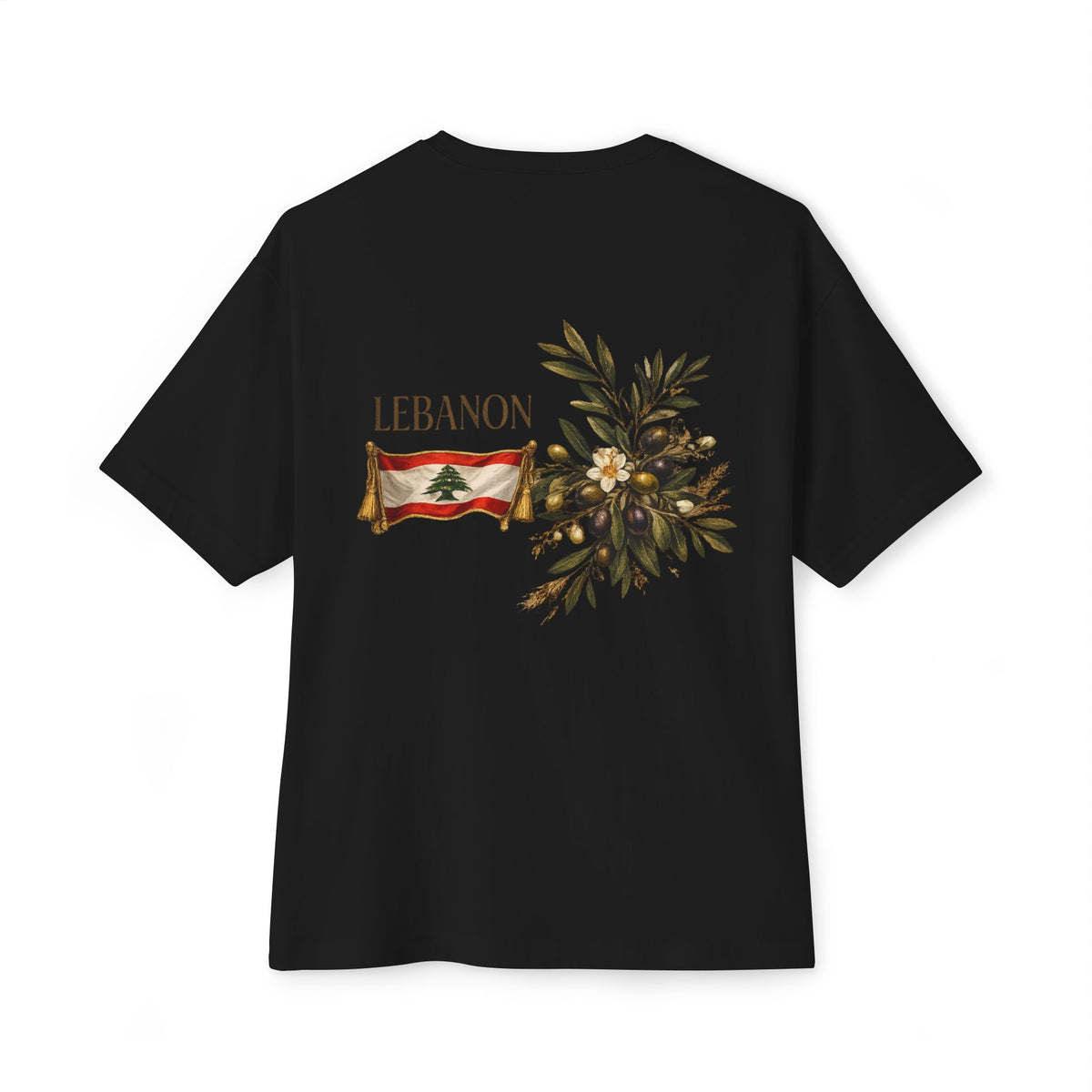Lebanon Flag & Olive Branch Tee | Oversized